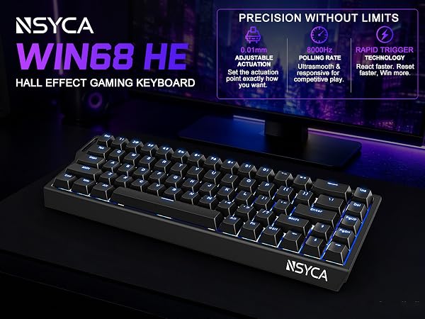Hall Effect keyboard with rapid trigger magnetic switches mechanical gaming keyboard for FPS