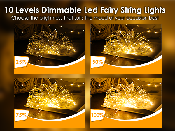 10 levels dimmable fairy lights with remote