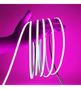 MALIIGAZA 12V Pink COB LED Strip, CRI90 Flexible 5mm Pink LED Light Tape for Bedroom Living Room ...