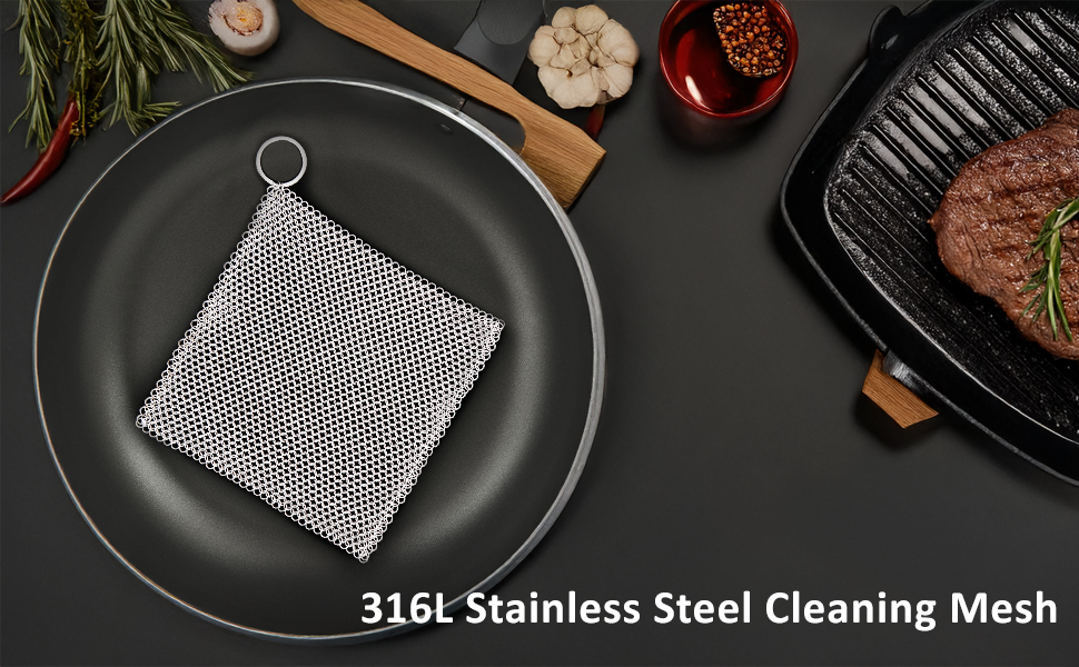 stainless steel scrubber for cast iron