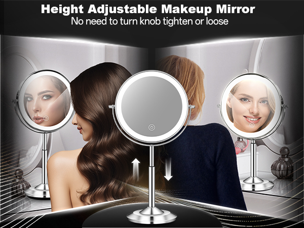 Height Adjustable tabletop mirror