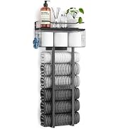 Aetyord Towel Racks for Bathroom 31inch Wall Mounted Towel Rack,Floating Shelf with Wood Plank,To...