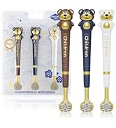ZMRZ 3-Sided Toothbrush for Kids – Soft Bristles, Triple-Angle Toothhugger, Cartoon Bear Design S...