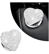 Bling Push Start Button Cover with Rhinestone,Heart Push to Start Button Cover for Car Decor,Diam...