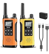 Derebir Walkie Talkies Long Range for Adults-2 Pack Rechargeable Walkie Talkies 22 FRS Channels 2...