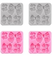 4Pcs Silicone Bow Molds for Cakes, Cupcakes, Chocolate, Candy, Sugar Craft, and Resin Crafts - Pi...