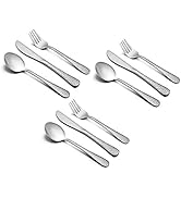 9-Piece Toddler Kids Silverware Flatware Set, HaWare Stainless Steel Hammered(Adult Look) Prescho...