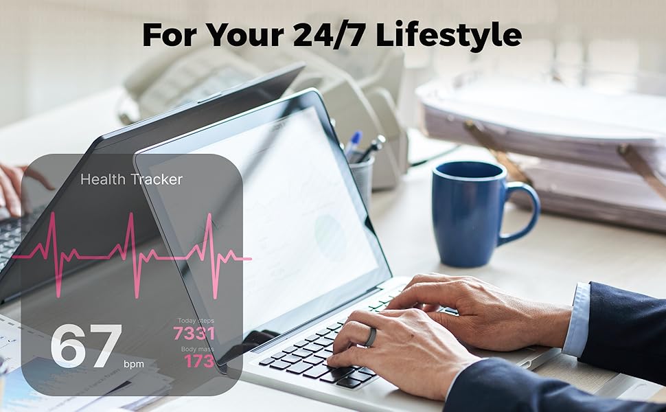 smart rings for women and men stress step count tracker silicone wedding band