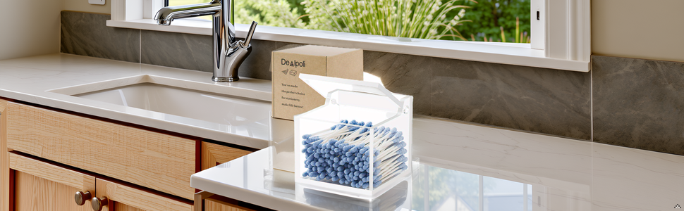 A stylish acrylic product on a sleek wooden surface.