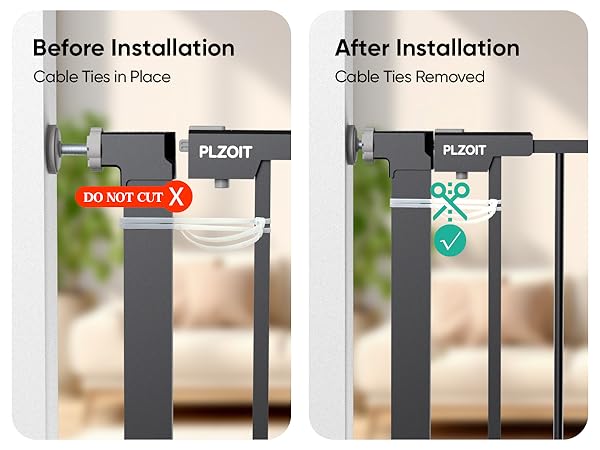 Do not cut the cable ties before installation