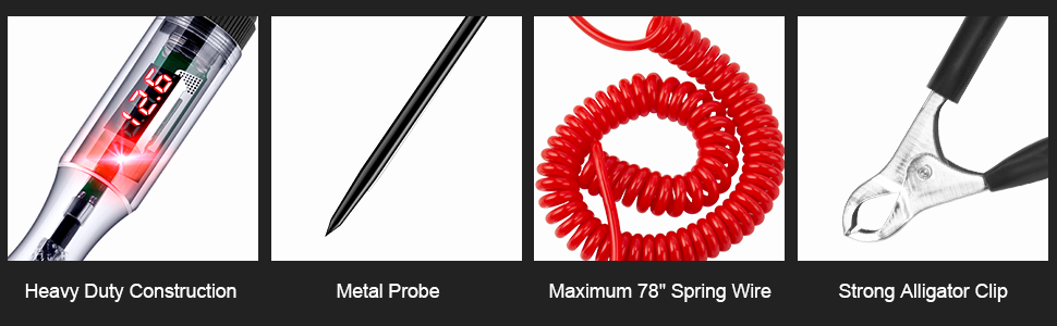 sharp probe and large size alligator clip