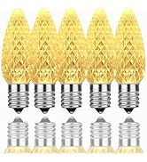 wominoy 25 Pack C9 LED Bulb Christmas Replacement Lights,Dimmable Christmas Lights Bulbs, Faceted...