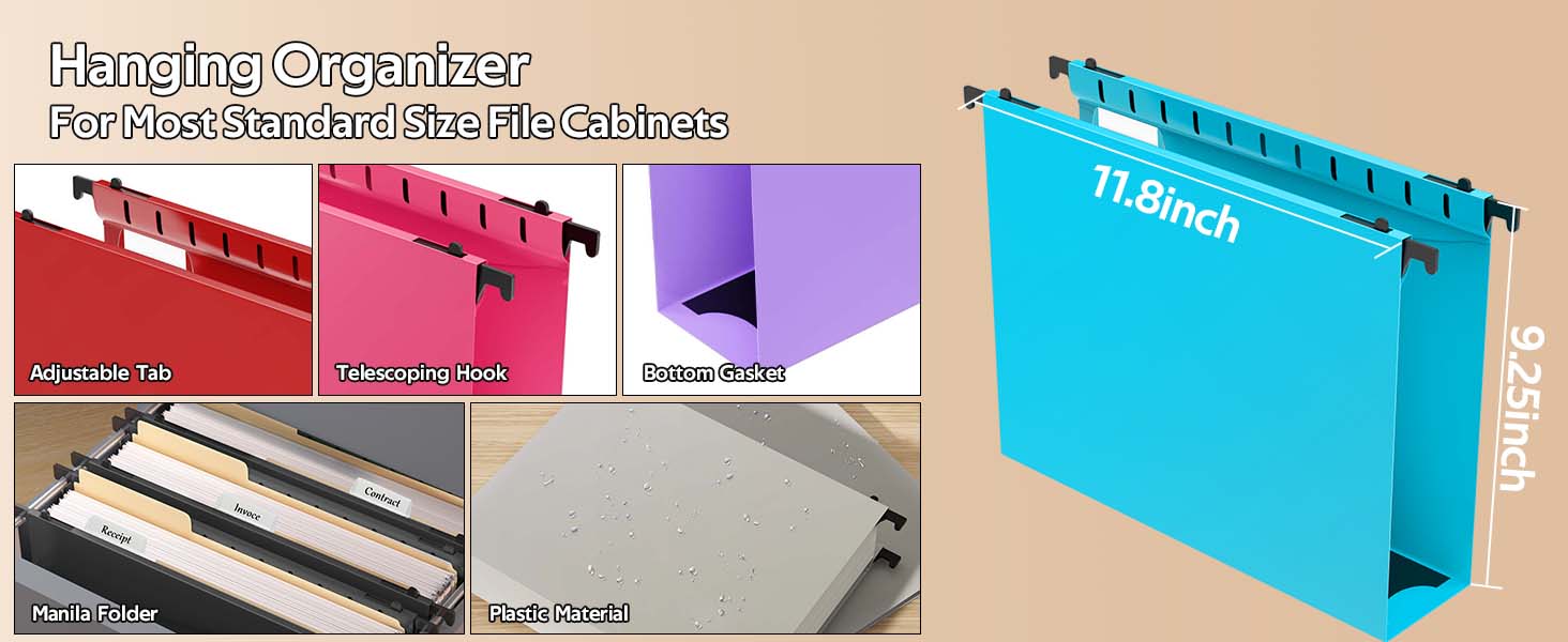 Hinging file folders letter size