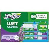 Swiffer Sweeper Wet Mopping Cloth Multi Surface Refills, Febreze Lavender Scent, 36 Count