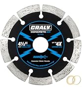 CRALY 4-1/2 Inch Super Thin Segmented Diamond Blade, 7/8 in Arbor, 4.5'' Diamond Stone Blade for ...