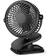 Stroller Fan Clip On Fan, Rechargeable Battery Operated USB Desk Fan, 4 Inch Table Fan,Cooling Fa...