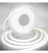 AXMOTUT 32.8ft COB LED Strip Lights Waterproof IP68, 6000K Daylight White Outdoor 24V Dimmable Si...