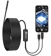 T TAKMLY 5.5mm Endoscope Borescope Inspection Camera with Light for iPhone, OTG Android Phone, Sn...