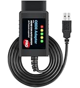 OBD2 Adapter, OBD2 to USB, OBD2 Reader with MS/HS-CAN Automatically Switching Compatible with F15...