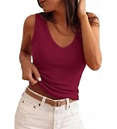 PRETTYGARDEN Tank Tops for Women V Neck Summer 2026 Casual Sleeveless Shirts Ribbed Knit Basic Te...