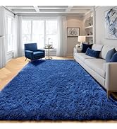 ONASAR Navy Blue Area Rugs for Living Room Bedroom, 5x8 Fluffy Bedside Rug, Soft Plush Fuzzy Shag...