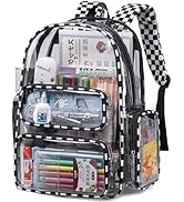 BTOOP Clear Backpack Heavy Duty Transparent Bag 17" See Through BookBag for Women Men Adults Work...