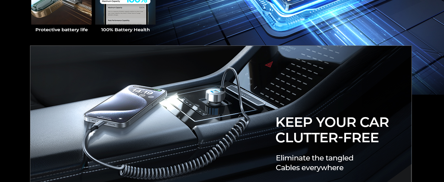 LISEN 95W iPhone 16 15 Pro Max Car Charger