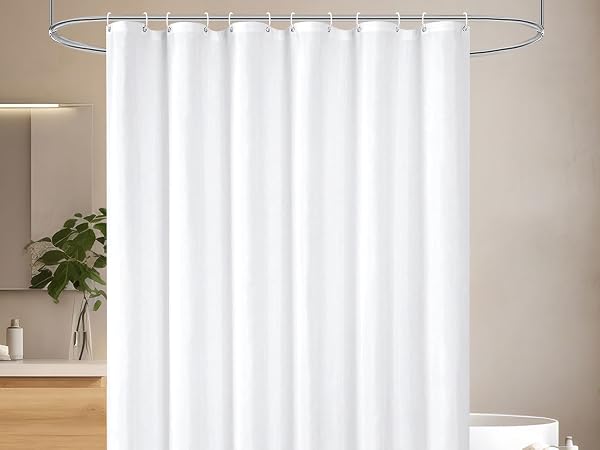 white bathroom curtain 