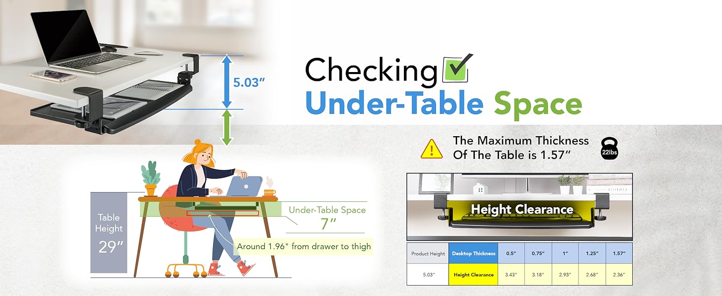 under desk keyboad tray compatible keyboard size