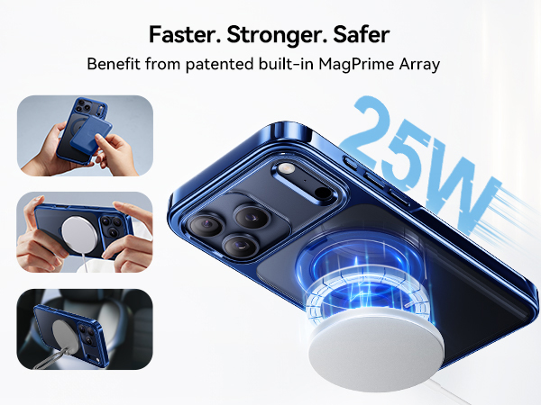 Deep Blue for iPhone 17 Pro Max Case with 360 Spin Magnetic Stand