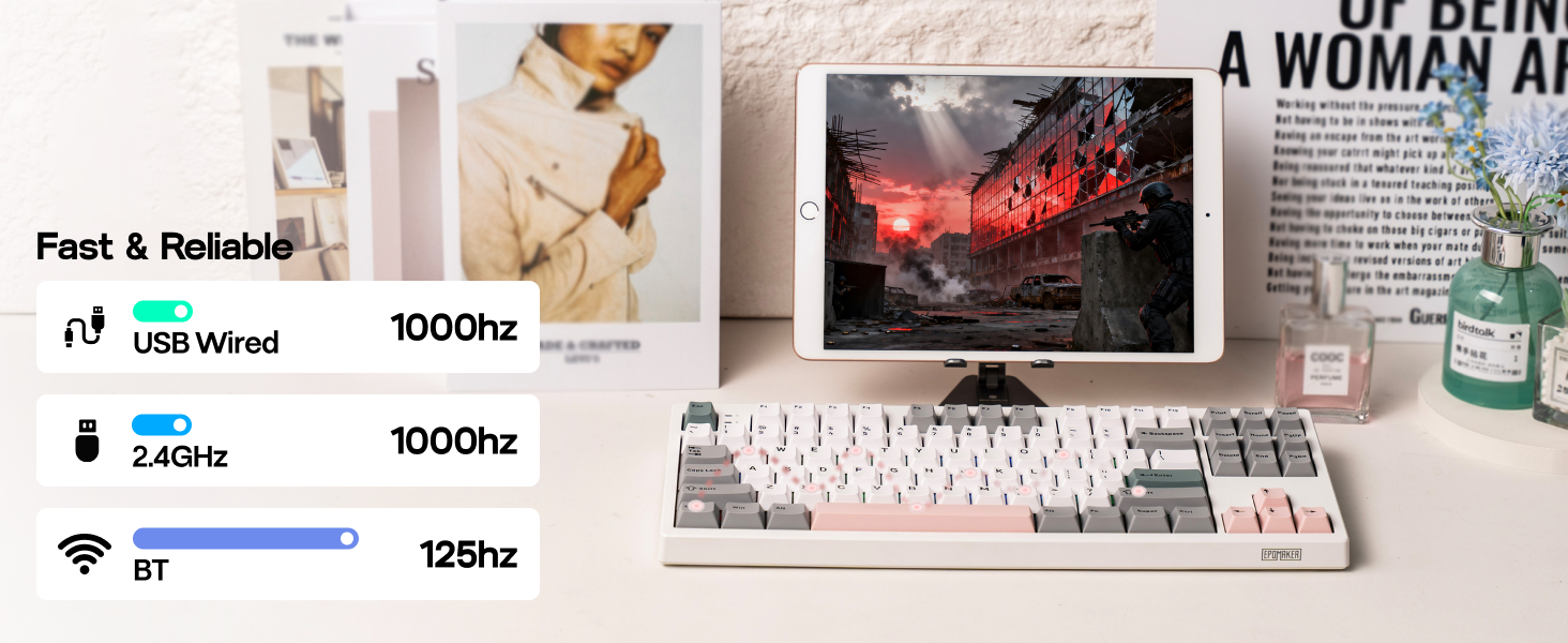 EPOMAKER TH87 Wireless Mechanical Keyboard with 10000mAh Battery