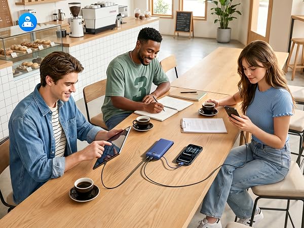 portable charger with built in cable