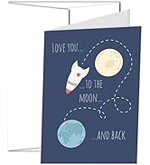 TLC Safety By Design Love You to the Moon and Back Rocket 5”x7” greeting card with envelope - enc...