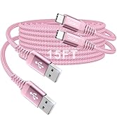 USB to USB C Cable [15FT 2Pack], Long USB C Cable 3A Fast Charging, USBA to USBC Cable Nylon Brai...