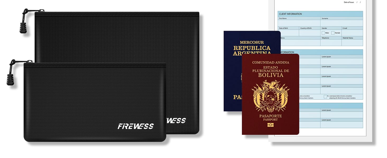 Fireproof Safe Document Bags