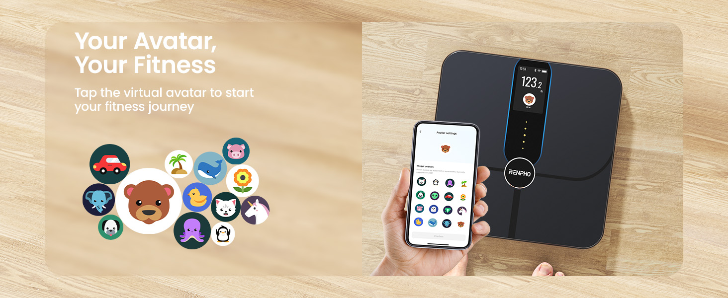 virtual avatar on scale display