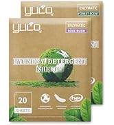 YUCO Laundry Detergent Sheets Rose Bush and Forest Scent Total 80 Loads, Eco Friendly Liquidless ...
