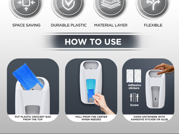 grocery bag holder wall mount,grocery bag dispenser,plastic bag holder wall mount