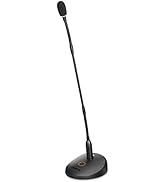 BOYA Desktop Gooseneck Condenser Microphone 18" Podium Microphones with Base LED Indicator XLR Mi...