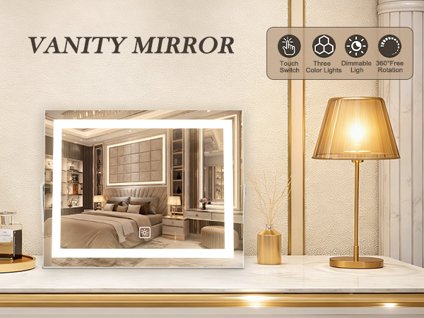 LED vanity mirror for desk