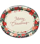 American Greetings 36-Count 13.5 in. Paper Dinner Plates, Winter Floral Christmas Party Supplies