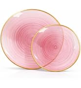 Lillian Tablesettings 192-Piece Tinted Rose Plastic Plates Set, 96×10" Dinner &amp; 96×7" Salad Plate...