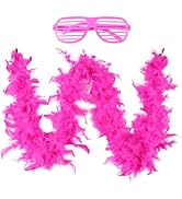Daieeparty Turkey Chandelle Feather Boas 2 Yard with Glasses for Party Halloween Costume Decorati...