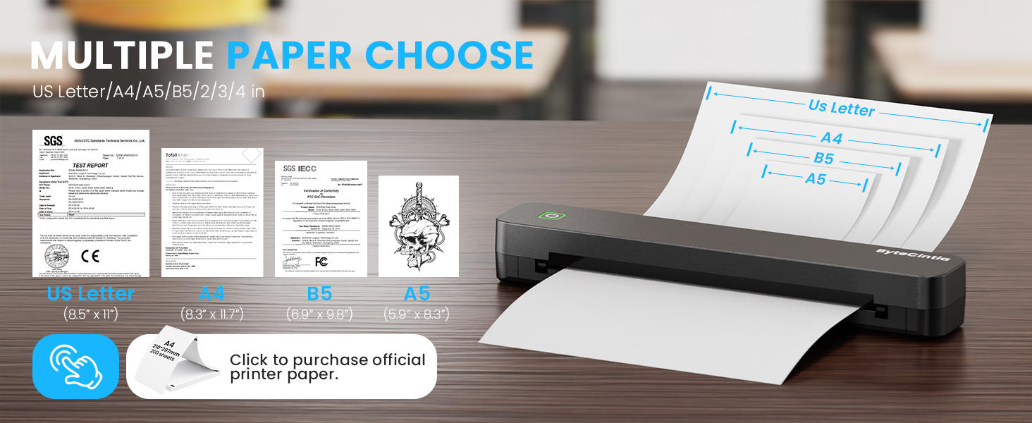 Text reads 'MULTIPLE PAPER CHOOSE'. Interface screenshots showing document selection and cloud storage options with various menu layouts.