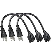 1FT Short Power Extension Cord 1FT - Short 3 Prong Extension Cord Outlet Saver Indoor SJT 16 AWG ...
