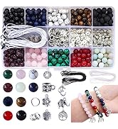 Fishdown 418 pcs 8mm Crystal Beads for Jewelry Making, Natural Stone Healing Beads for Bracelets,...