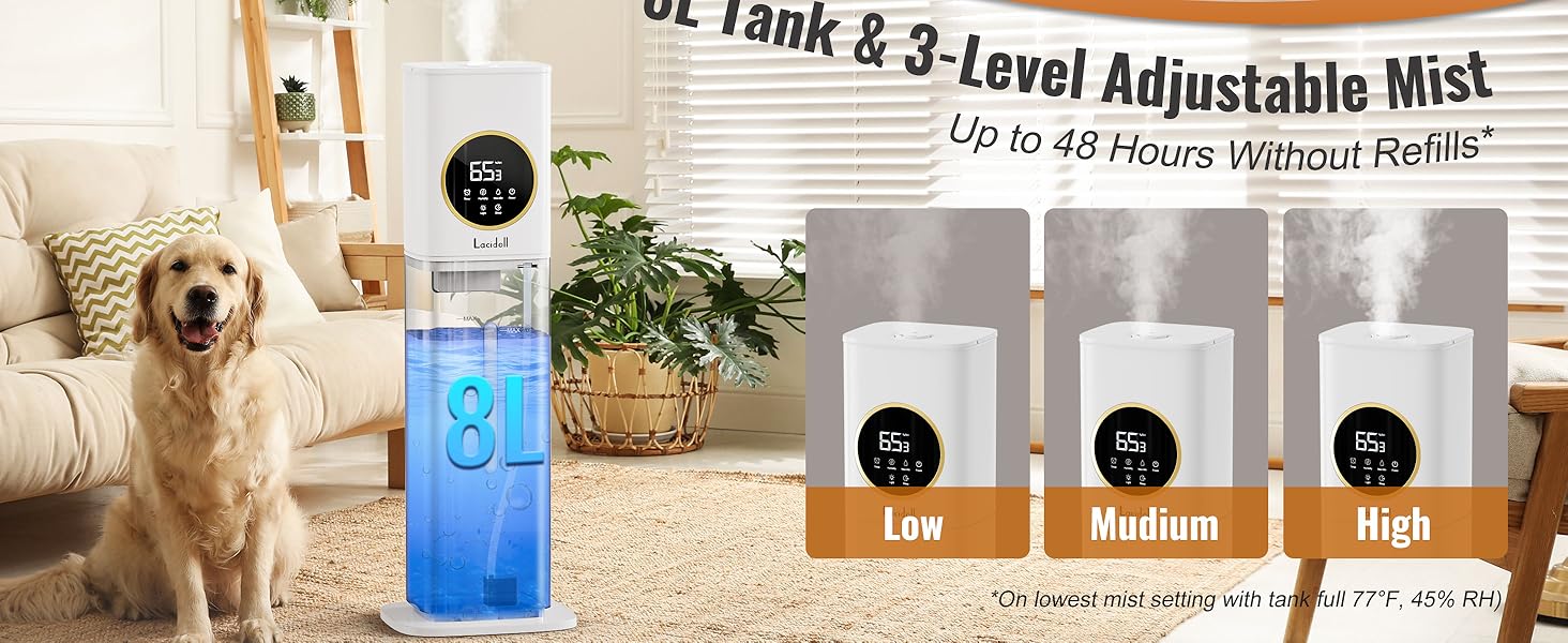 lacidoll Humidifiers for Large Room Home whole house