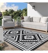 GENIMO Outdoor Rug for Patio Clearance - 6x9 ft Waterproof Plastic Camping Rugs, Reversible Outsi...
