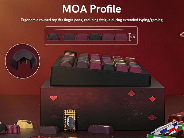 MOA profile PBT keycap set with ergonomic rounded top design