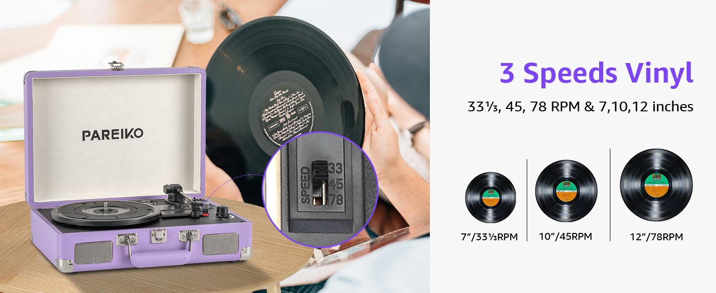 3 Speed Vinyl Record Player